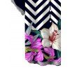 Men's Vacation Shirt Zig Zag Lily Floral Print Button Up Shirt - multicolor A 5XL
