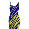 Vacation Dress Clorblock Abstract Fluid Swirl Print Spaghetti Strap Bodycon Maxi Dress - multicolor A XXL | US 14
