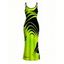 Vacation Dress Neon Contrast Color Liquid Flow Wave Print Spaghetti Strap Bodycon Maxi Dress - Bleu Toile de Jean XXL | US 14