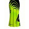 Vacation Dress Neon Contrast Color Liquid Flow Wave Print Spaghetti Strap Bodycon Maxi Dress - Vert Jaune XXL | US 14