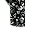 Men's Gothic Shirt Skulls Skeleton Rose Print Button Up Shirt - Noir 5XL