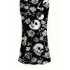 Gothic Dress Skulls Skeleton Rose Print Spaghetti Strap Maxi Bodycon Dress - Noir XXL | US 14