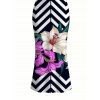 Vacation Dress Zig Zag Lily Floral Print Spaghetti Strap Maxi Bodycon Dress - multicolor A XXL | US 14