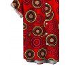 Men's Vintage Shirt Geometric Concentric Circle Print Button Up Shirt - Rouge Cerise S