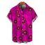 Men's Vintage Shirt Geometric Concentric Circle Print Button Up Shirt - Rouge Rose 5XL