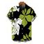 Men's Hawaiian Vacation Shirt Bicolor Hibiscus Floral Print Button Up Shirt - Rose Vif 5XL