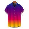 Hawaiian Vacation Couple Outfit Ombre Print Spaghetti Strap Bodycon Dress and Shirt Set - multicolor S | US 4