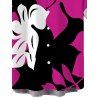 Men's Hawaiian Vacation Shirt Bicolor Hibiscus Floral Print Button Up Shirt - Rose Vif 5XL