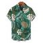Men's Hawaiian Vacation Shirt Tropical Monstera Leaf Print Button Up Shirt - PLANT GREEN L