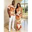 Vacation Couple Outfit Marble Fluid Swirl Tie Dye Print Bodycon Mermaid Maxi Dress and Shirt Set - Orange S | US 4