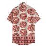 Men's Bohemian Vacation Shirt Ethnic Style Printed Button Up Shirt - Rouge Cerise 5XL