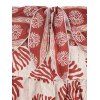 Bohemian Vacation Couple Outfit Ethnic Style Printed Tied Off the Shoulder Wide Leg Jumpsuit and Shirt Set - Rouge Cerise S | US 4