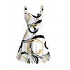 Casual Dress Bicolor Concentric Circle Print Ruched Bust Sweetheart Neck Mini Dress - Blanc XL | US 12