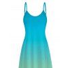 Vacation Beach Dress Ombre Print Pocket Spaghetti Strap Dress - multicolor XXXXXL | US 20