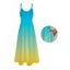 Vacation Beach Dress Ombre Print Pocket Spaghetti Strap Dress - multicolor XXXXXL | US 20
