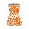 Vacation Hawaiian Romper Tropical Palm Leaf Print Pocket Off the Shoulder Romper - Orange XXL | US 14