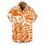 Men's Vacation Hawaiian Shirt Tropical Palm Leaf Print Button Up Shirt - Orange 5XL