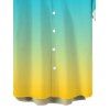 Men's Vacation Beach Shirt Ombre Print Button Up Shirt - multicolor 2XL