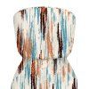 Casual Romper Vertical Brush Stroke Abstract Print Pocket Off the Shoulder Romper - multicolor XXL | US 14