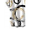Casual Couple Outfit Bicolor Concentric Circle Print Ruched Bust Sweetheart Neck Mini Dress and Shirt Set - Blanc S | US 4