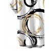 Men's Casual Shirt Bicolor Concentric Circle Print Button Up Shirt - Blanc 5XL