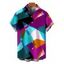 Men's Vacation Shirt Colorful Geometric Print Button Up Shirt - multicolor A 5XL