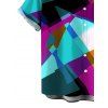 Men's Vacation Shirt Colorful Geometric Print Button Up Shirt - multicolor A 5XL
