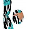Hawaiian Vacation Romper Tropical Hibiscus Floral Zebra Print Pocket Off the Shoulder Romper - Turquoise L | US 8-10