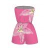 Vacation Romper Lily Floral Print Pocket Off the Shoulder Romper - Rose Vif L | US 8-10