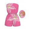 Vacation Romper Lily Floral Print Pocket Off the Shoulder Romper - Rose Vif XXL | US 14