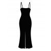 Gothic Dress Skeleton Print Spaghetti Strap Bodycon Maxi Dress - Noir M | US 6