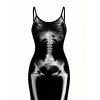Gothic Dress Skeleton Print Spaghetti Strap Bodycon Maxi Dress - Noir M | US 6