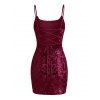 Party Dress Sequined Printed Spaghetti Strap Bodycon Mini Prom Dress - Rouge Vineux M | US 6