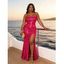 Party Dress Sequined Lace Up Back High Slit Bodycon Elegant Dress - Pers S | US 4