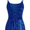 Party Dress Sequined Printed Spaghetti Strap Bodycon Mini Prom Dress - Bleu L | US 8-10