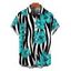 Men's Hawaiian Vacation Shirt Tropical Palm Leaf Zebra Print Button Up Shirt - Brun Doré 5XL