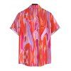 Men's Vacation Shirt Gradient Fluid Texture Print Button Up Shirt - Rose Vif 5XL