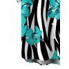 Hawaiian Vacation Couple Outfit Tropical Hibiscus Floral Zebra Print Pocket Off the Shoulder Romper and Shirt Set - Turquoise S | US 4