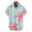 Men's Vacation Shirt Lily Floral Pattern Button Up Shirt - Bleu clair 5XL