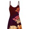 Vacation Dress Ombre Hibiscus Floral Print Pocket Spaghetti Strap Dress - Rouge Vineux XXXXXL | US 20