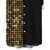 Men's Vacation Hawaiian Shirt Colorblock Metallic Gold Dots Geometric Print Button Up Shirt - Noir 5XL