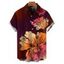Men's Vacation Shirt Ombre Hibiscus Floral Print Button Up Shirt - Rouge Vineux 5XL