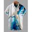 Men's Hawaiian Vacation Shirt Metallic Gold Marble Fluid Print Button Up Shirt - Pers 5XL