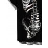 Men's Gothic Shirt Skeleton Bond Print Button Up Shirt - Noir 5XL