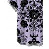 Men's Gothic Shirt Rose Cross Skulls Bats Print Button Up Shirt - Violet clair 5XL