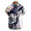 Men's Vacation Shirt Metallic Marble Fluid Rose Floral Print Button Up Shirt - Violet clair 5XL