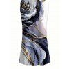 Vacation Couple Outfit Metallic Marble Fluid Rose Floral Print Spaghetti Strap Maxi Bodycon Dress and Shirt Set - Violet clair S | US 4