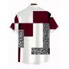 Vacation Couple Outfit Colorblock Leopard Geometric Patchwork Print Spaghetti Strap Maxi Bodycon Dress and Shirt Set - Rouge Vineux S | US 4