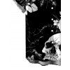 Vacation Gothic Couple Outfit Monochrome Skulls Insects Floral Print Pocket Spaghetti Strap Dress and Shirt Set - Noir S | US 4