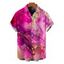 Men's Hawaiian Vacation Shirt Metallic Gold Marble Fluid Print Button Up Shirt - Pers 5XL
